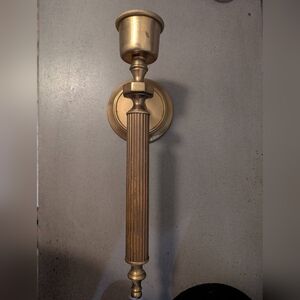 Vintage Brass Wall Sconce Taper Candle Holder